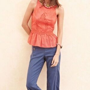 Dolce Vita Coral Lace Peplum top